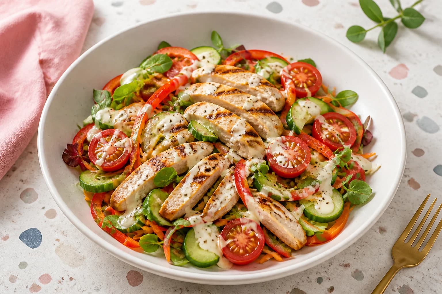 Etape 2 : Préparer les crudités — Salade de dinde froide, fraîcheur express