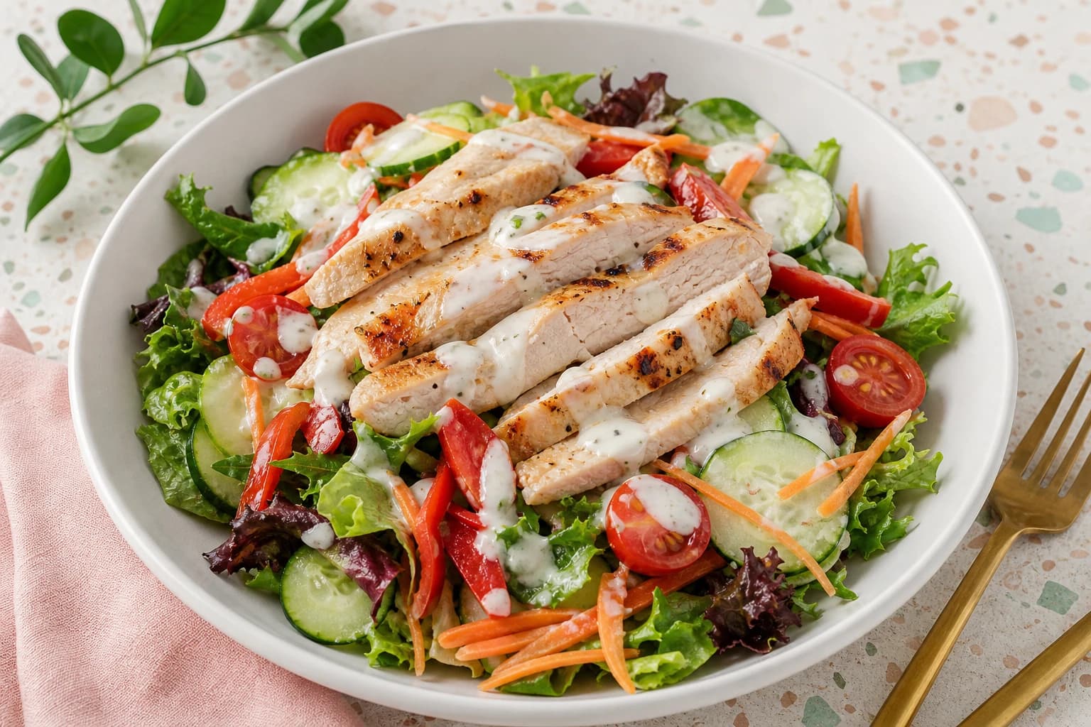 Salade de dinde froide, fraîcheur express