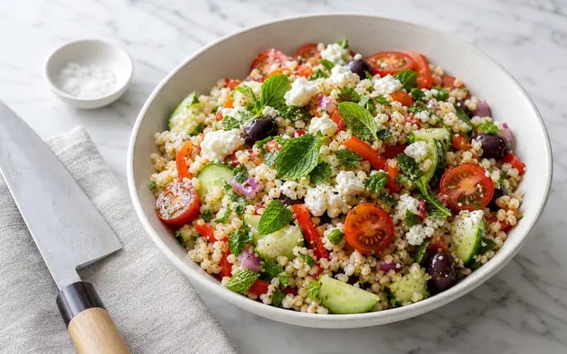 Salade de riz complet batch : 4 repas minceur en 35 min