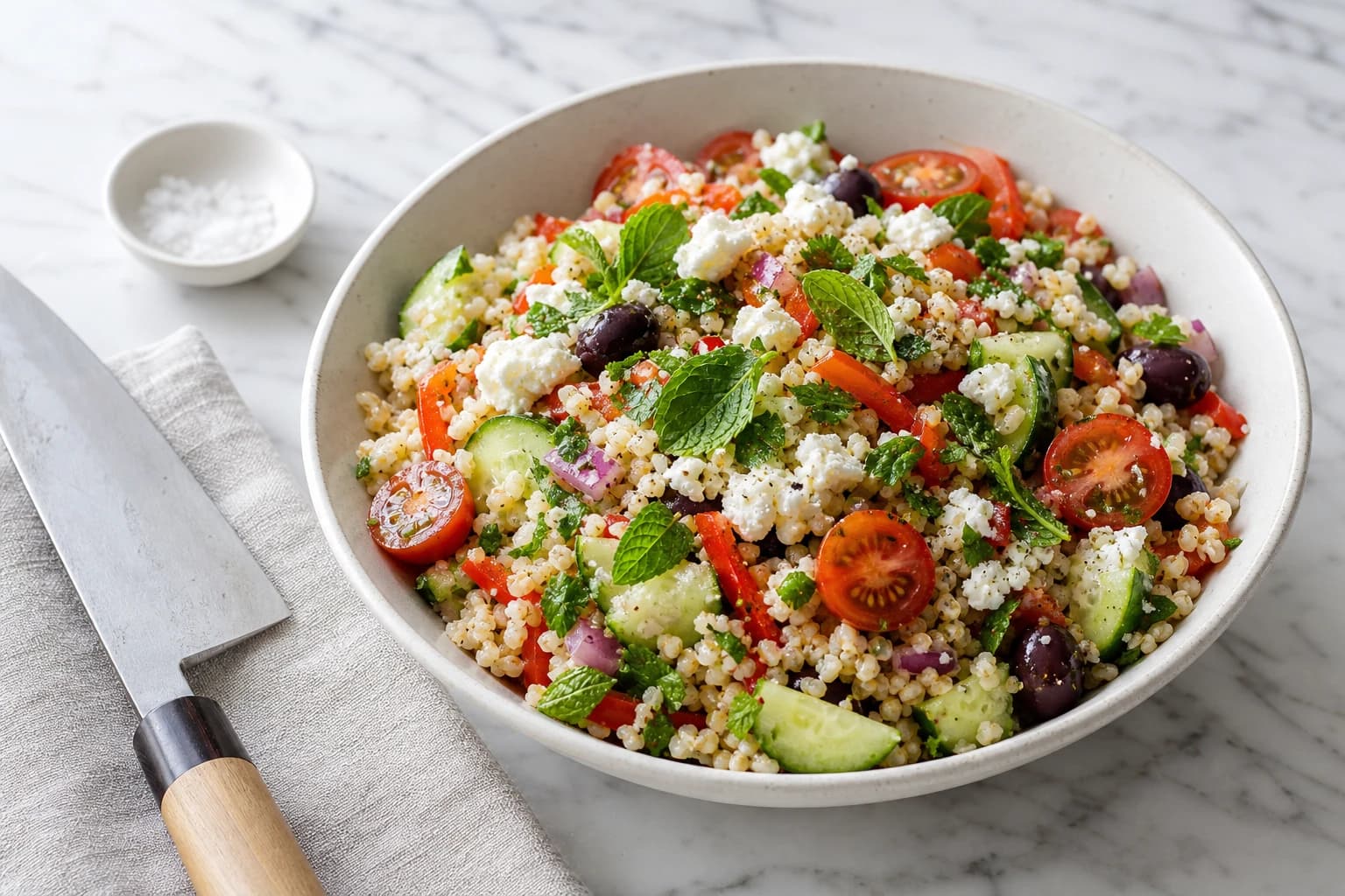 Salade de riz complet batch : 4 repas minceur en 35 min