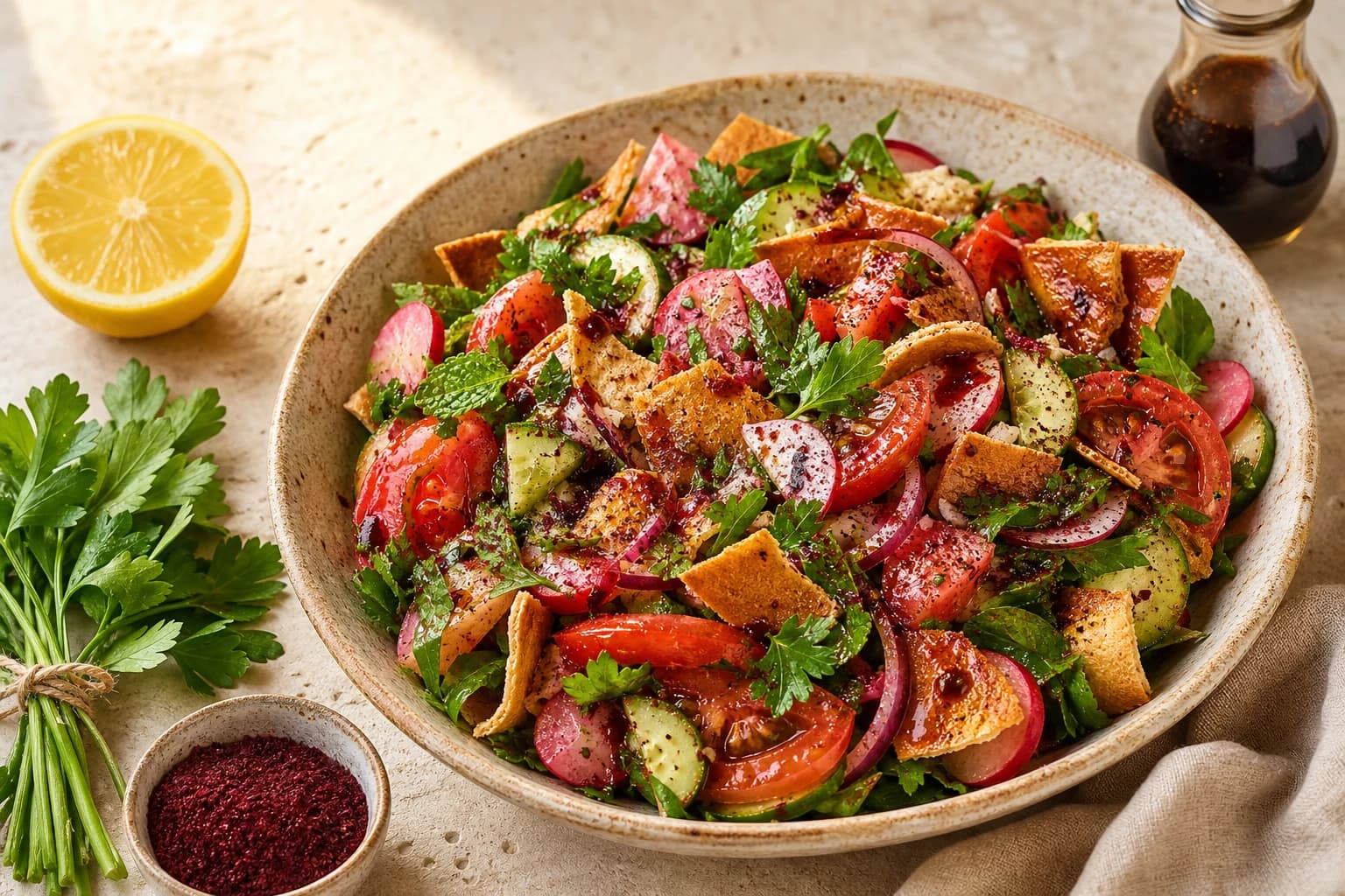 Salade fattoush libanaise croquante