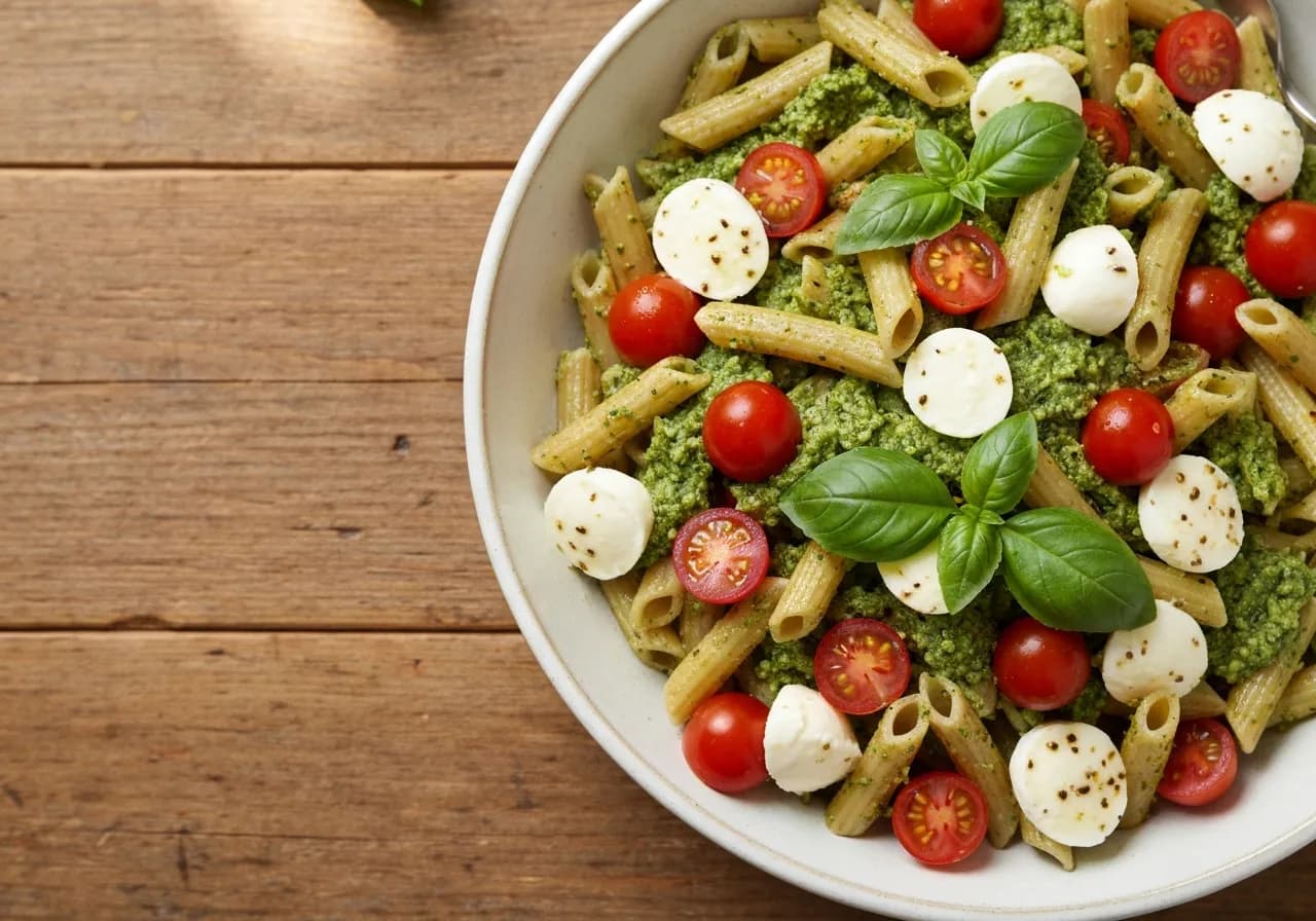 Salade de pâtes complètes au pesto