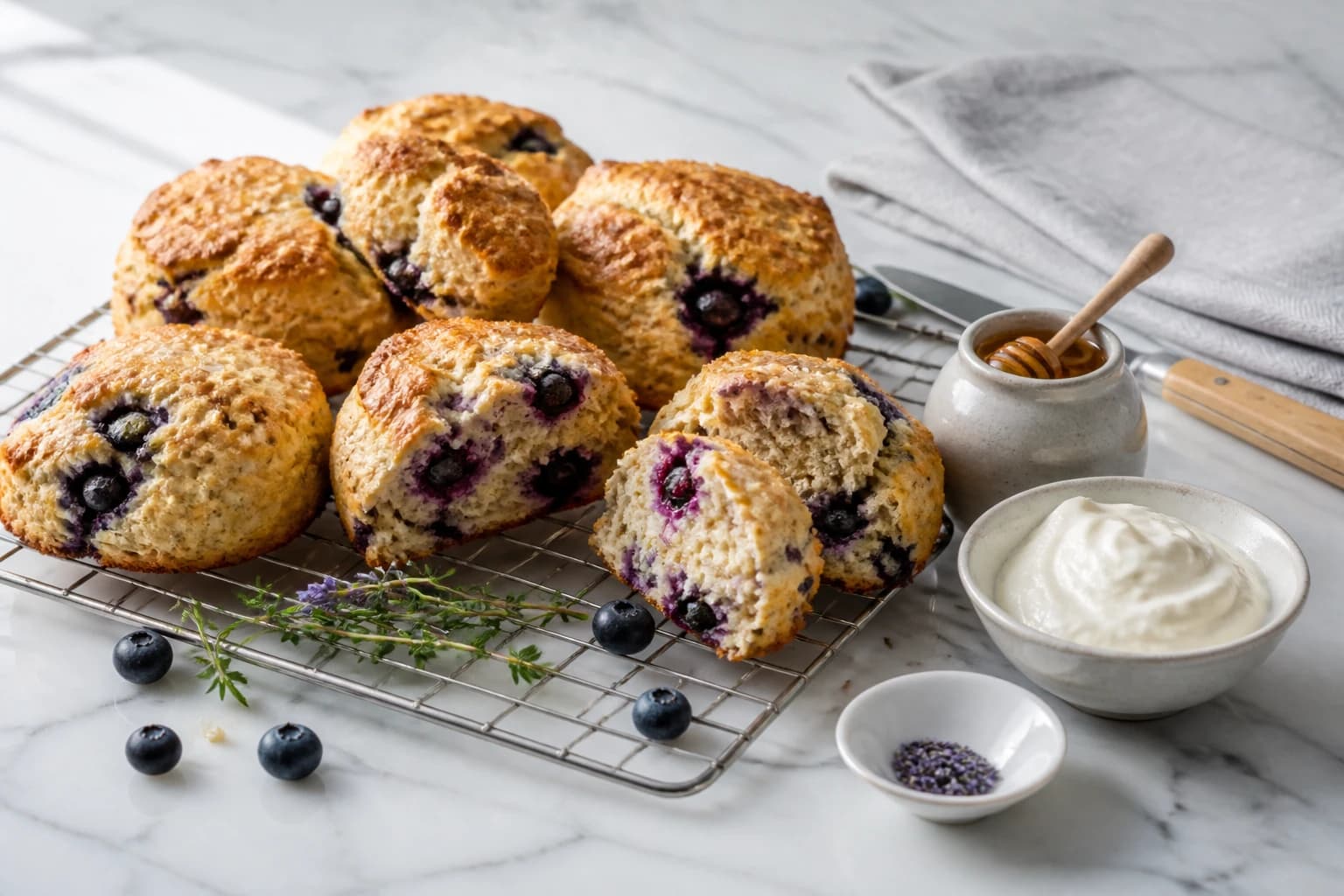 Etape 4 : Cuire et servir chauds — Scones complets myrtilles citron