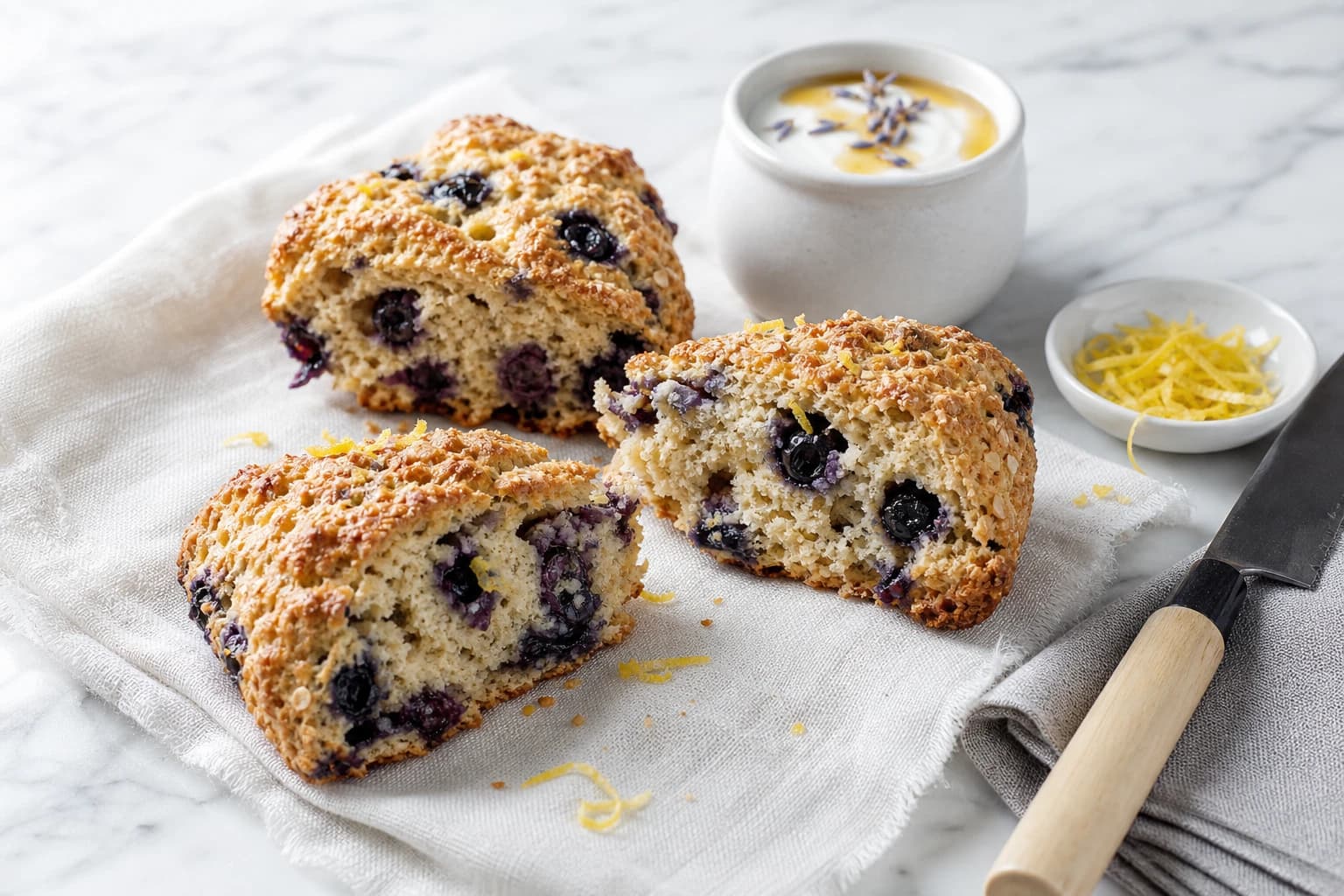 Scones complets myrtilles citron