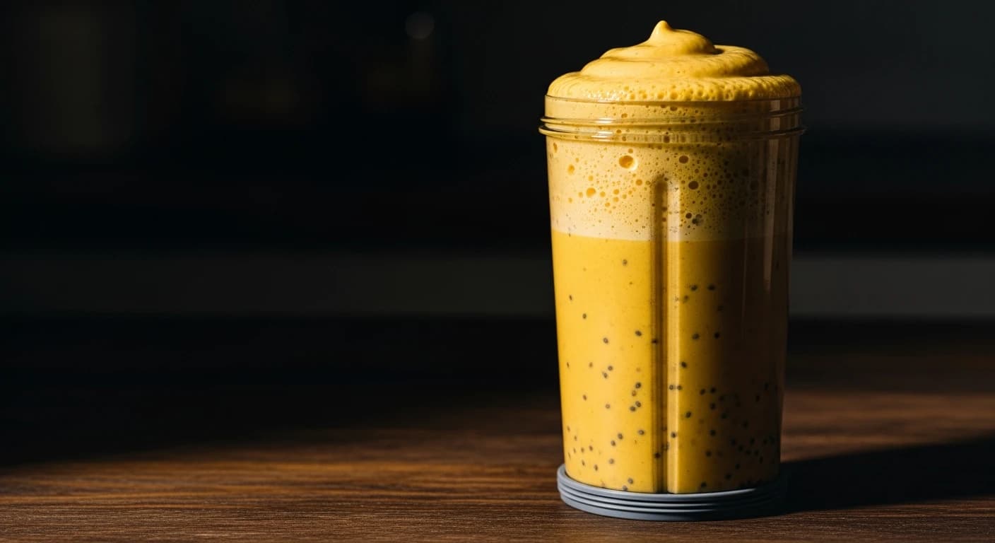 Etape 2 : Mixer et servir — Smoothie banane-curcuma doré
