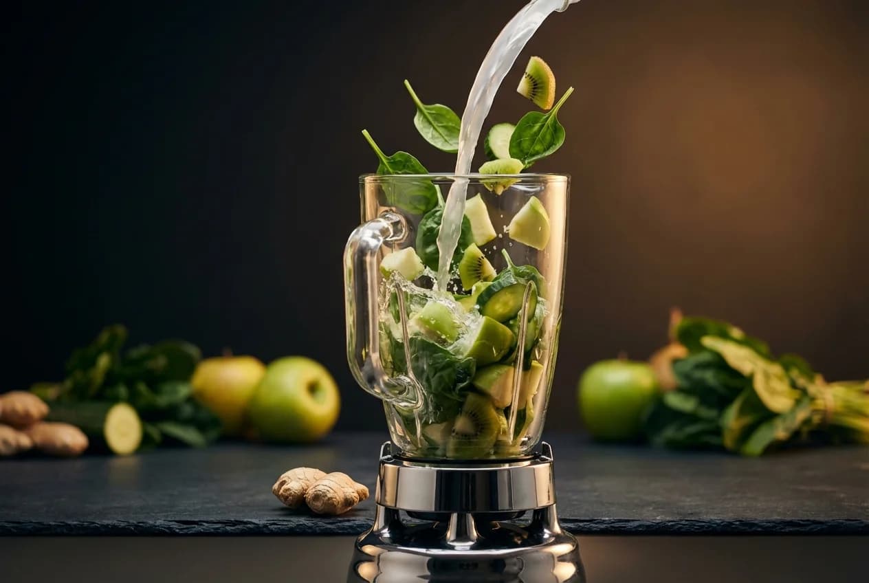 Étape 2 : Ordre de mixage pour une texture optimale — Smoothie détox vert : foie & énergie