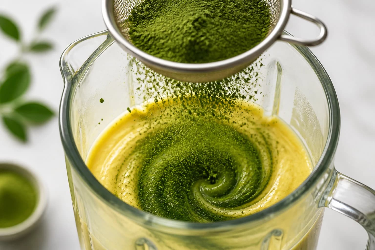 Etape 3 : Incorporer le matcha — Smoothie détox minceur : ananas & matcha