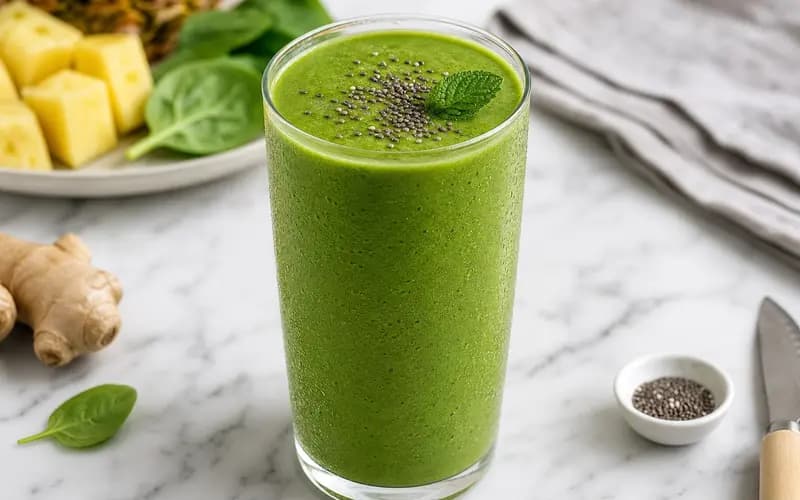 Smoothie vert épinards ananas : crémeux et glacé