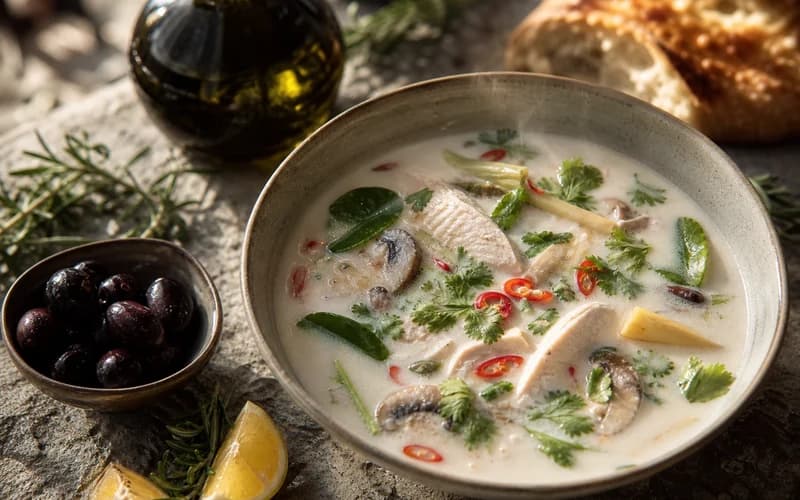 Soupe thaï tom kha poulet & coco
