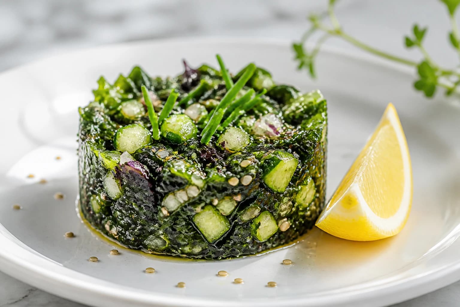 Tartare d'algues wakamé & concombre