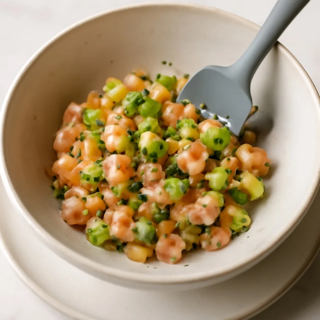 Etape 3 : Préparer l'avocat et assembler — Tartare avocat, crevettes & yuzu