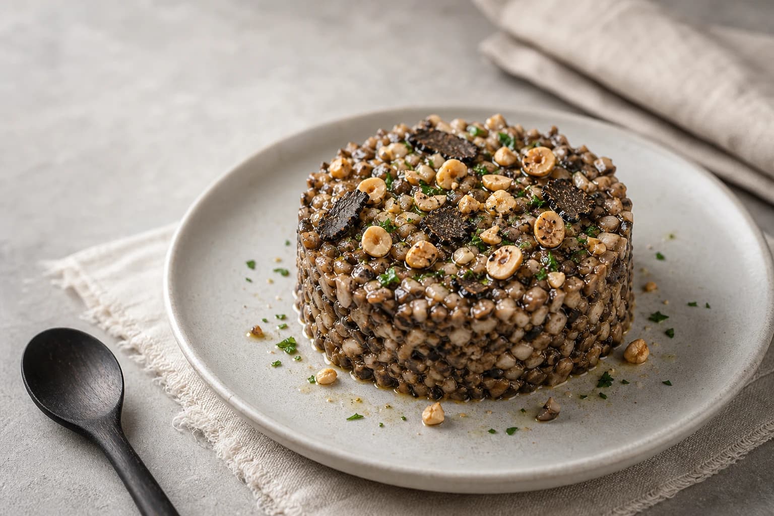 Tartare champignons, truffe & noisette