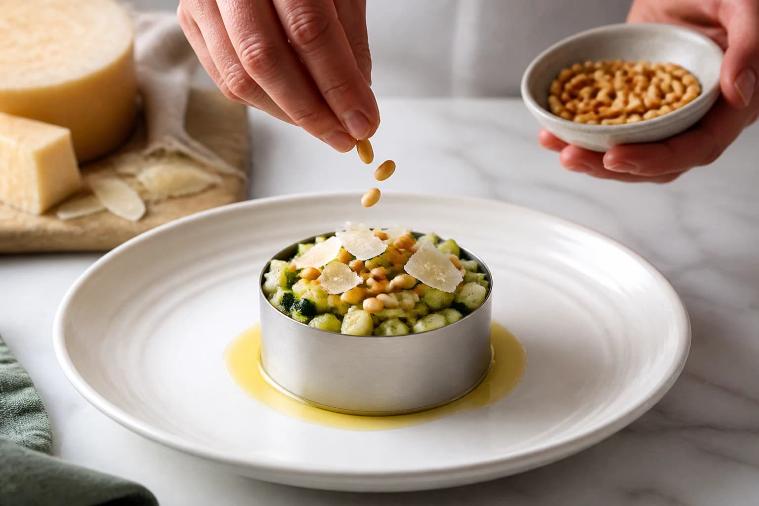 Etape 4 : Parsemer et servir immédiatement — Tartare de courgettes crues à la menthe