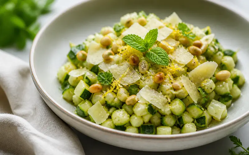 Tartare de courgettes crues à la menthe