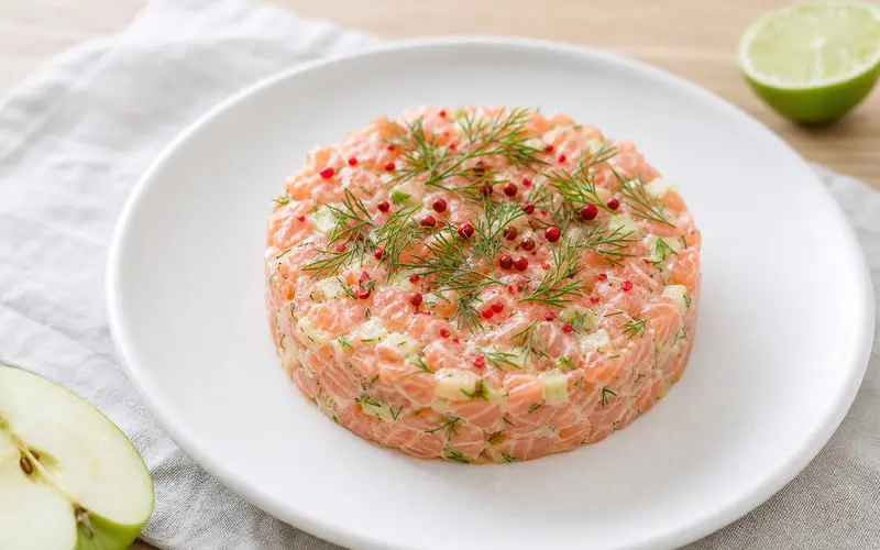 Tartare de truite fumée & pomme verte