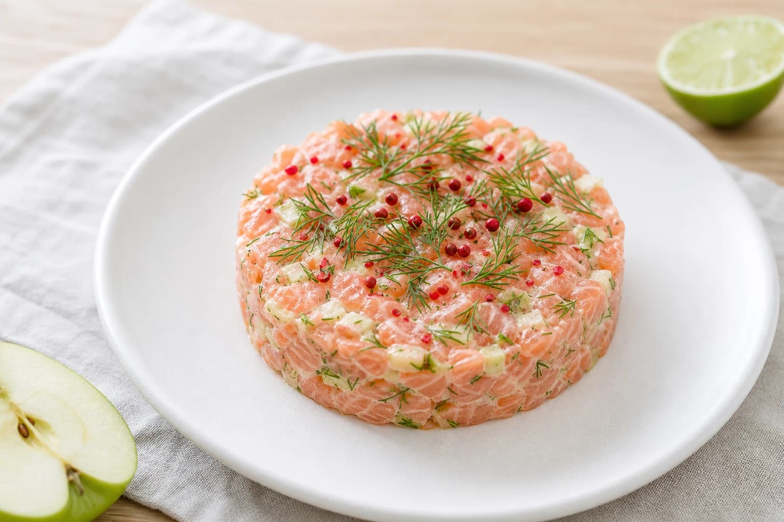 Tartare de truite fumée & pomme verte