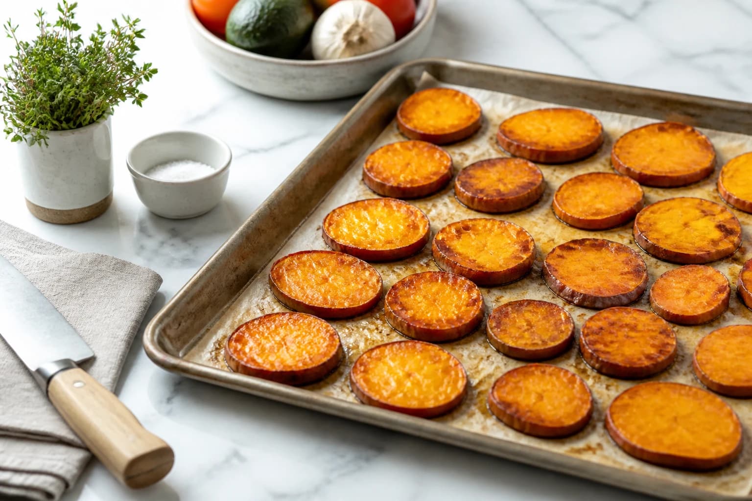 Etape 2 : Cuisson au four ou au grille-pain — Toast patate douce : l'alternative sans pain